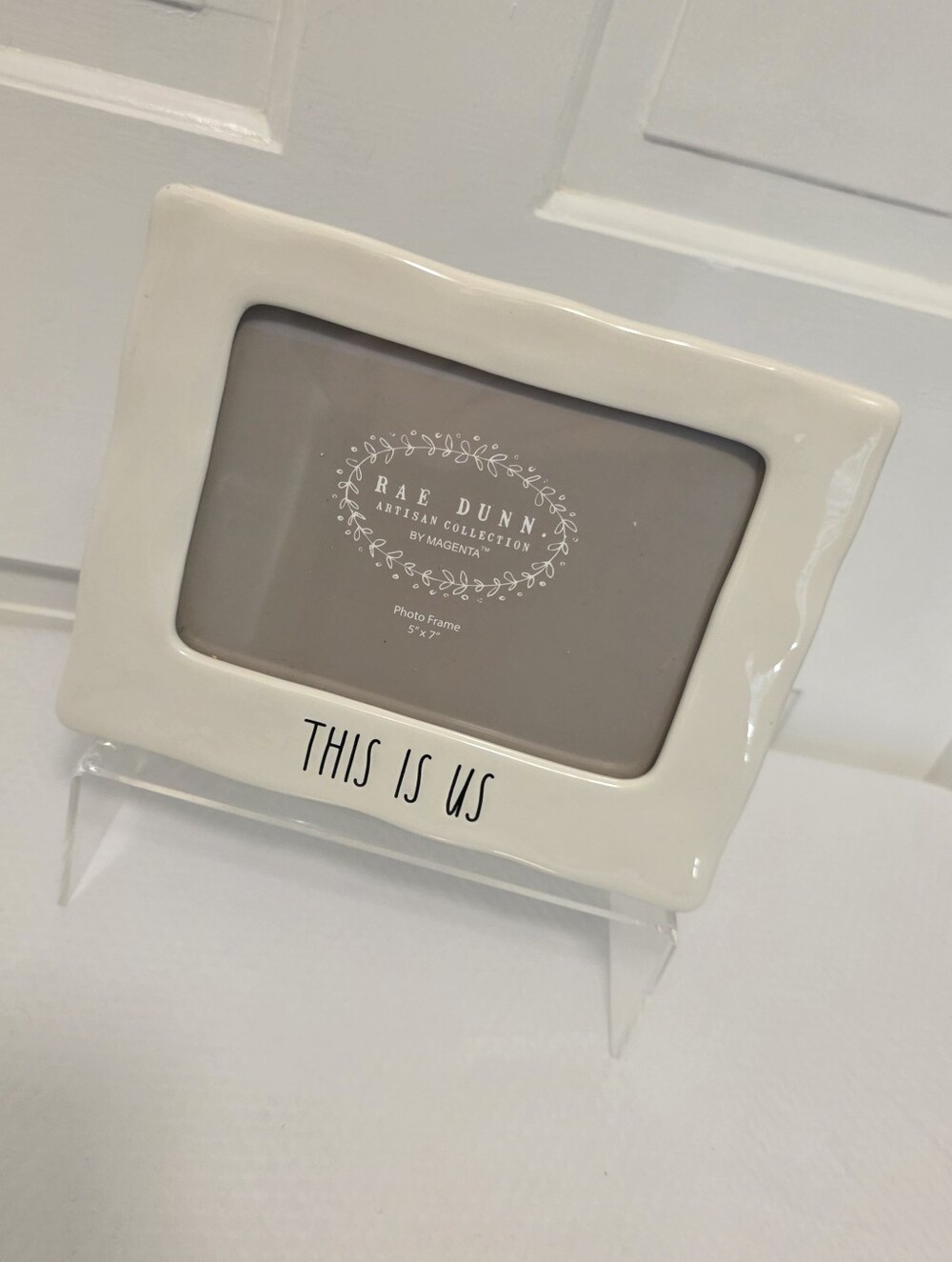 Rae Dunn "This Is Us" Ceramic Photo Frame - Cream 5 X 7 Photo
